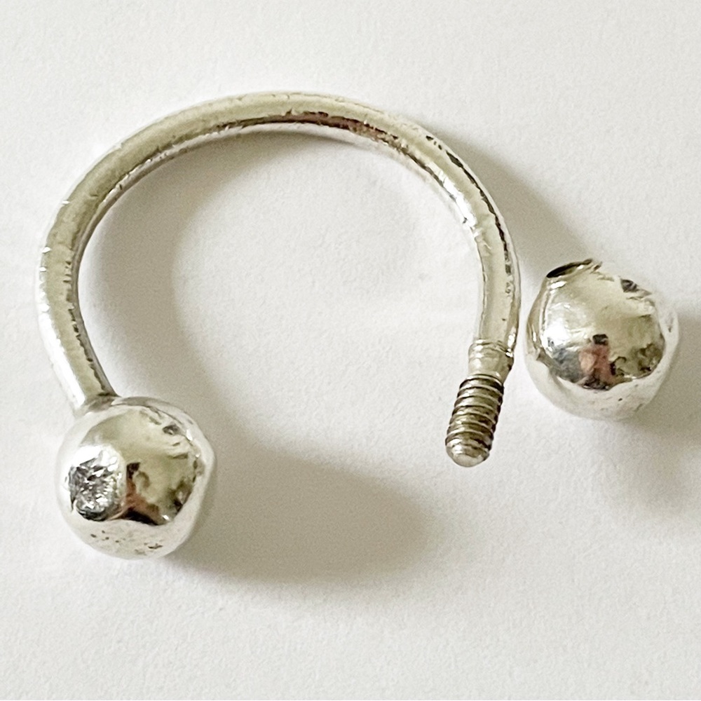 Solid Sterling Silver Key Ring Vintage - image 3